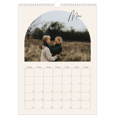 A3 Månedskalender — Buet bilderamme [kalender-forside]