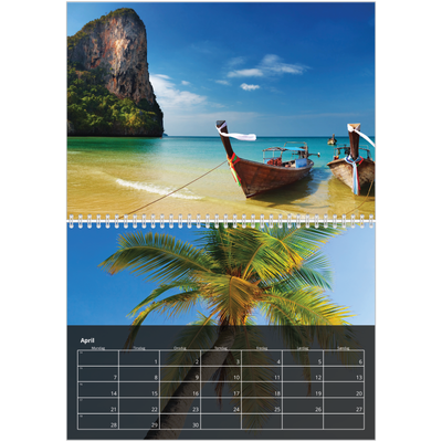 Fotokalender A4 dobbel (30 x 40 cm) — Transparent kalender [April]