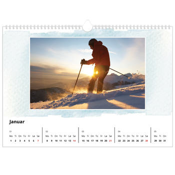 Fotokalender A3 — Vannfarger i bakgrunn