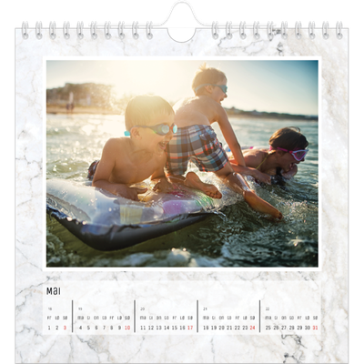 Månedskalender kvadratisk — Marmorbakgrunn [kalender-forside]