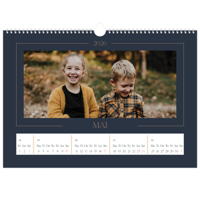 Fotokalender A3 — Prøyssisk blå [kalender-forside]