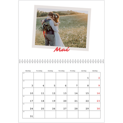Fotokalender A4 dobbel (30 x 40 cm) — Signert trykk [Mai]
