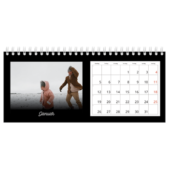 Bordkalender med foto — Sort minimalisme