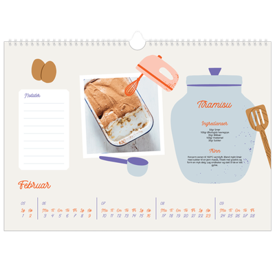 Fotokalender A3 — Året i oppskrifter [Februar]