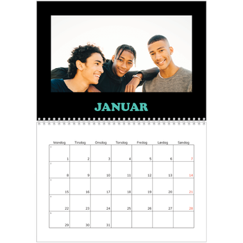 Fotokalender A4 dobbel — Morsom typografi