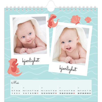 Månedskalender kvadratisk — Søte dyr [Mai]