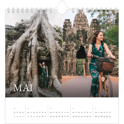 Månedskalender kvadratisk — Enkel serif-font [kalender-forside]