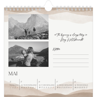 Månedskalender kvadratisk — Velvære-sitater [kalender-forside]