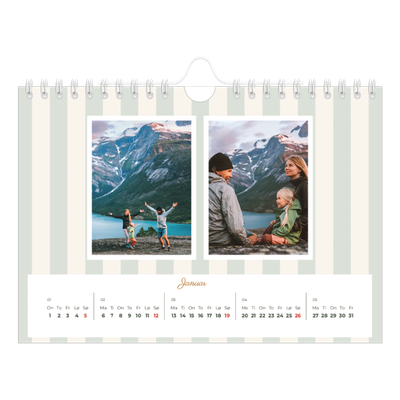 Fotokalender A5 — Skrift og striper [Januar]