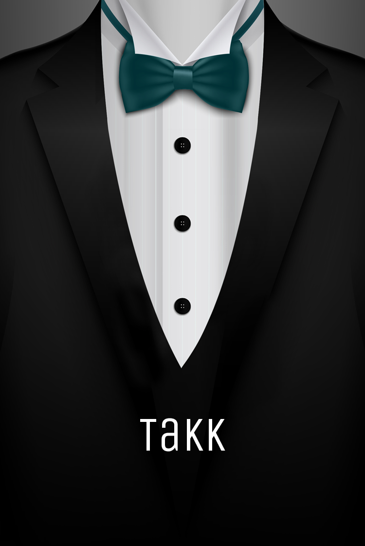 Takkekort — Dress og slips