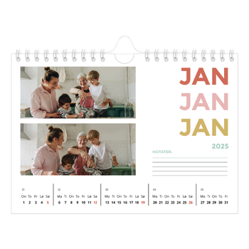Fotokalender A5 — Fargerike fonter