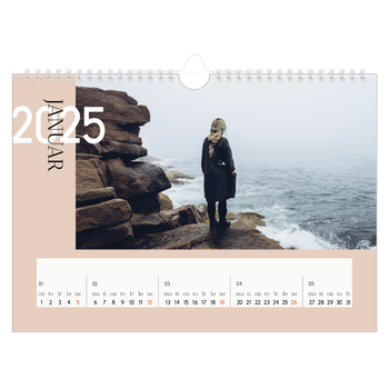 Fotokalender A4 — Overlappende tekst