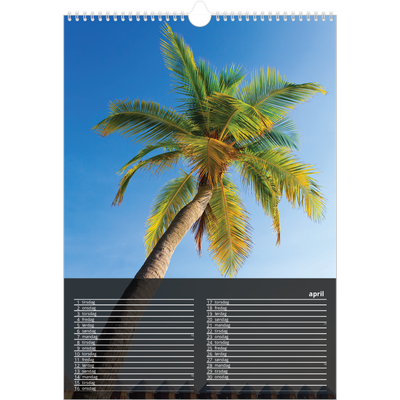 A3 Månedskalender — Transparent kalender [April]