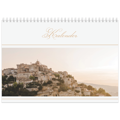 Fotokalender A4 dobbel (30 x 40 cm) — Elegant gull [kalender-forside]