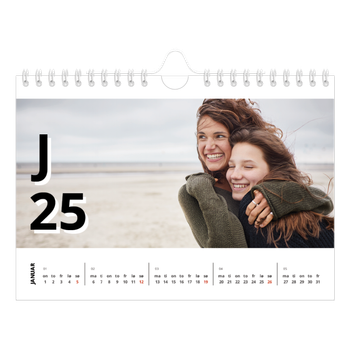 Fotokalender A5 — Bokstav og tall