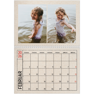 Fotokalender A4 dobbel (30 x 40 cm) — Stempeleffekt [Februar]