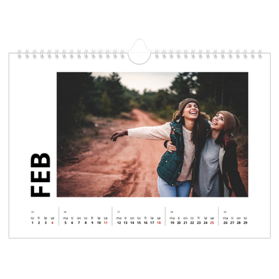 Fotokalender A4 — Hvit kalender [Februar]
