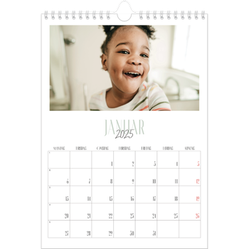 Fotokalender A4 — Flere fonter