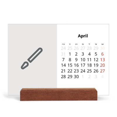 Bordkalender med trestativ - Liggende  — Design selv [April]