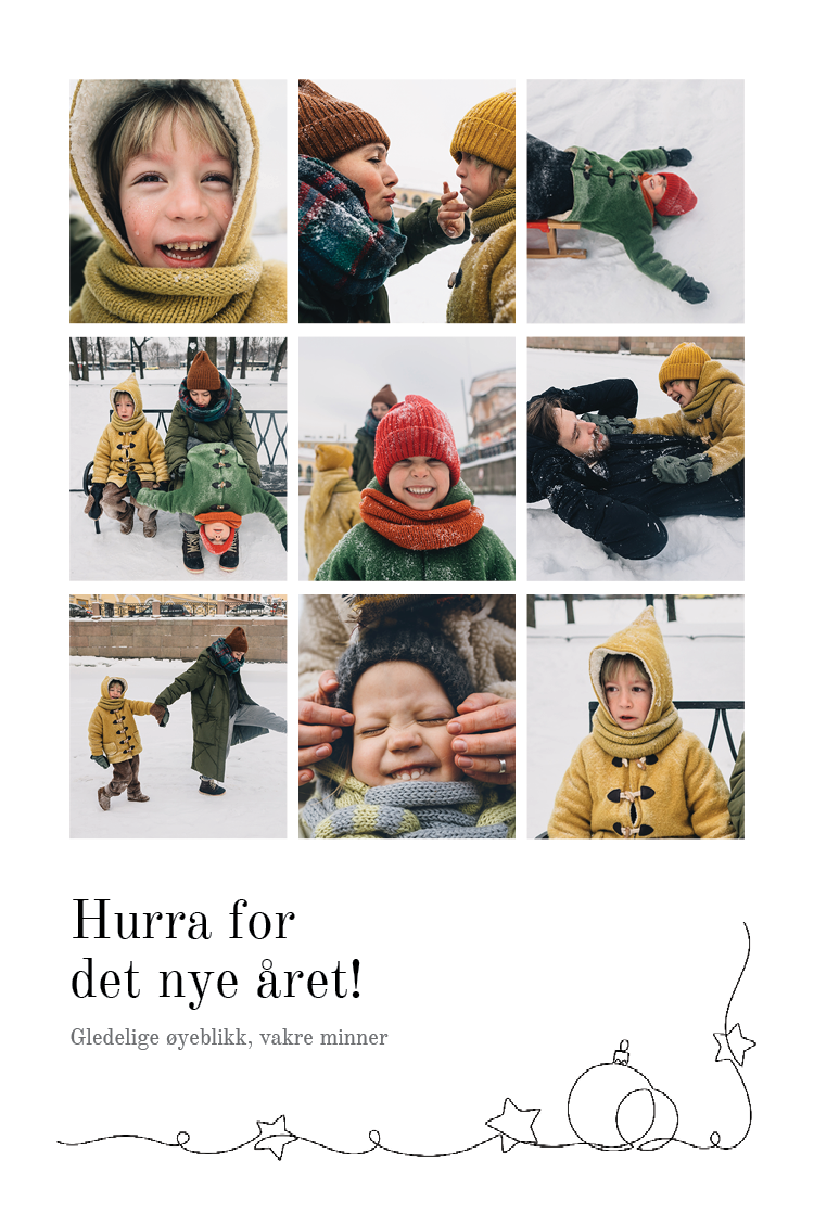 Fotokort — Festlig rutenett