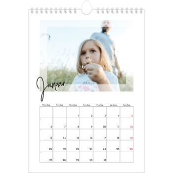 Fotokalender A4 — Transparente rammer