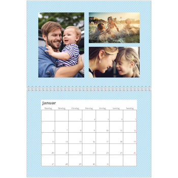 Fotokalender A4 dobbel — Pastellmønster