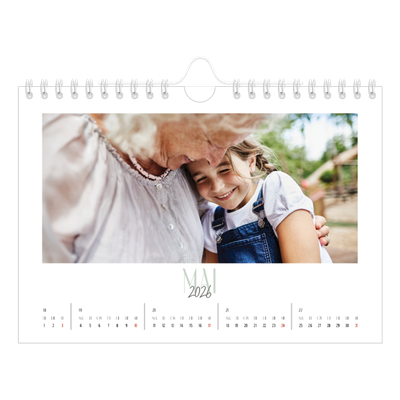 Fotokalender A5 — Flere fonter [kalender-forside]