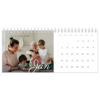 Bordkalender med foto — Håndskrevne måneder