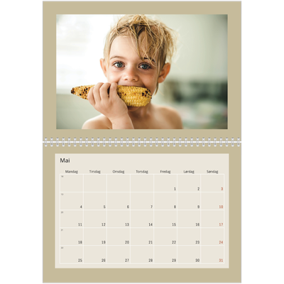 Fotokalender A4 dobbel (30 x 40 cm) — Kalender i jordtoner [kalender-forside]