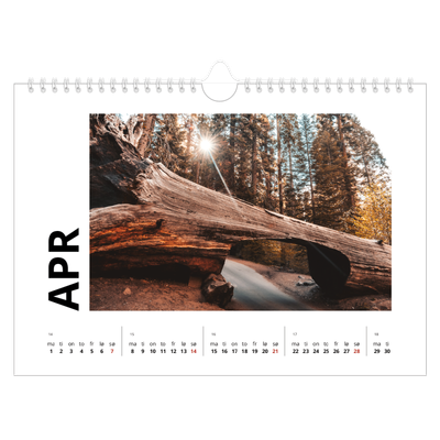 Fotokalender A4 — Hvit kalender [April]