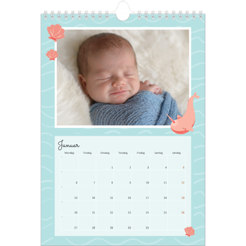 Fotokalender A4 — Søte dyr