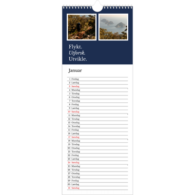 Fotokalender smal  — Redaksjonell Jord [Januar]