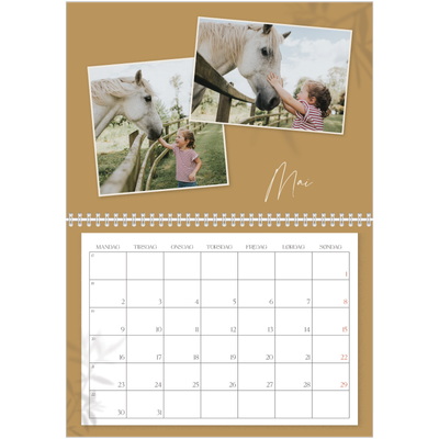 Fotokalender A4 dobbel (30 x 40 cm) — Jordnært design [kalender-forside]