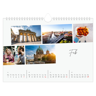 Fotokalender A4 — Byferie (hvit) [Februar]