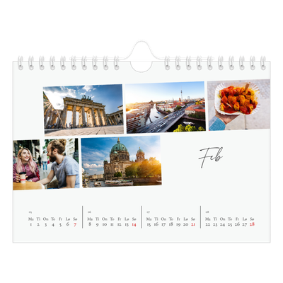 Fotokalender A5 — Byferie (hvit) [Februar]