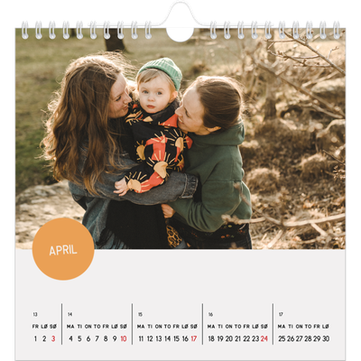 Månedskalender kvadratisk — Fotoklistremerke [April]