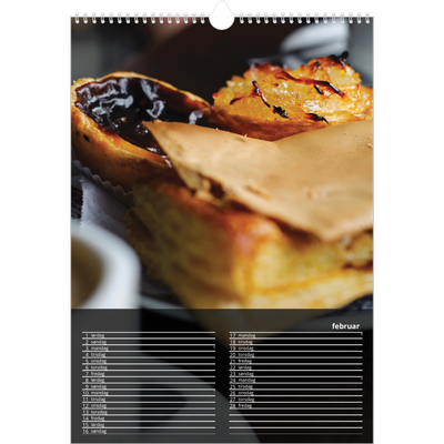 A3 Månedskalender — Transparent kalender [Februar]