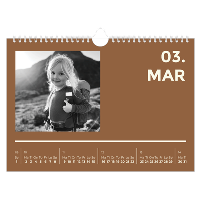 Fotokalender A4 — Moderne og dristig [Mars]