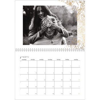 Fotokalender A4 dobbel — Gullblomster