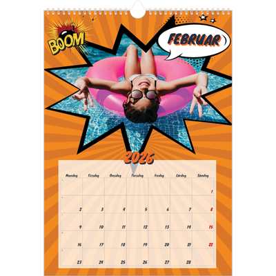 A3 Månedskalender — Tegneserie [Februar]