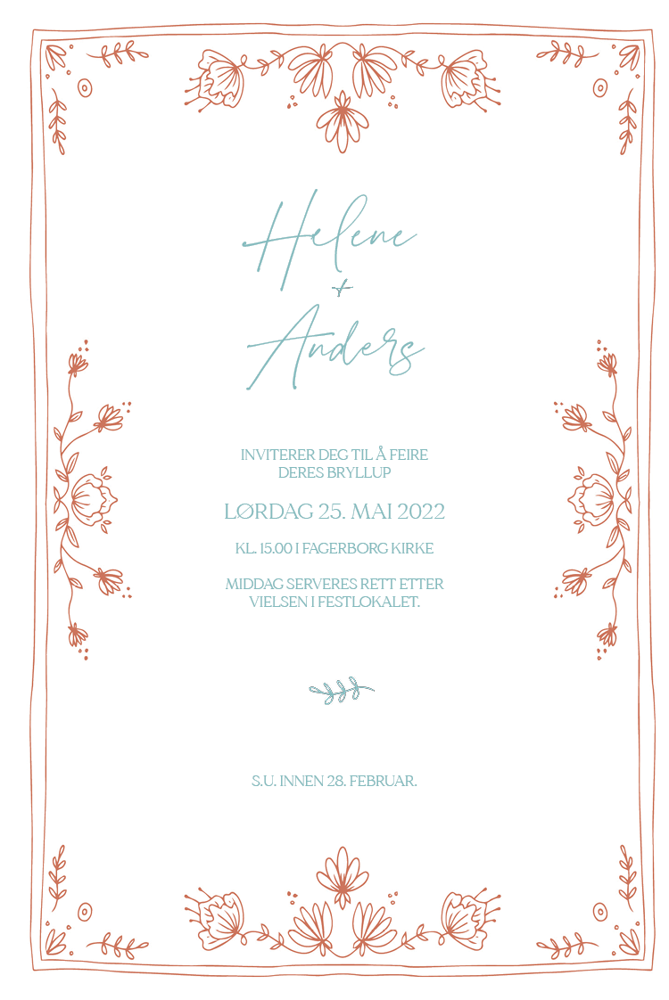 Invitasjoner — Blomstertegninger