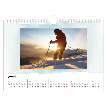 Fotokalender A4 — Vannfarger i bakgrunn