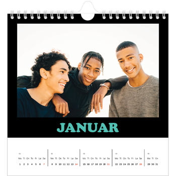 Fotokalender Kvadratisk — Morsom typografi