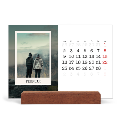 Bordkalender med trestativ - Liggende  — Portrettredigeringen [Februar]