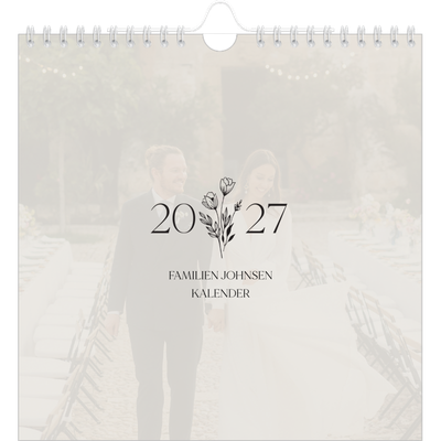 Månedskalender kvadratisk — Initialer i blomst [kalender-forside]