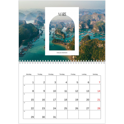 Fotokalender A4 dobbel (30 x 40 cm) — Den åpne buen [Mars]