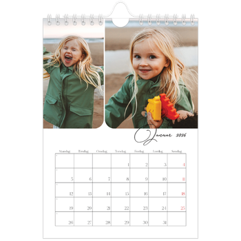 Fotokalender A5 — Øyeblikksbilder og skrift