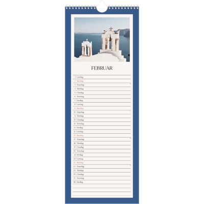 Fotokalender smal  — Klassiske farger [Februar]
