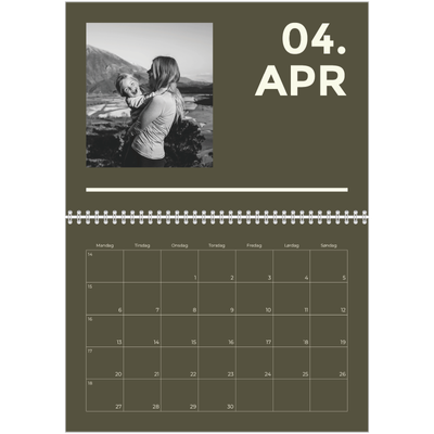 Fotokalender A4 dobbel (30 x 40 cm) — Moderne og dristig [April]
