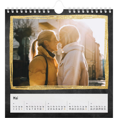 Månedskalender kvadratisk — Rammer med glitter [kalender-forside]